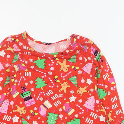 Studio  Baby Red  Viscose A-Line  Size 12-18 Months  Round Neck Pullover - Christmas
