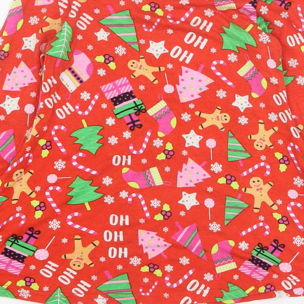 Studio  Baby Red  Viscose A-Line  Size 12-18 Months  Round Neck Pullover - Christmas