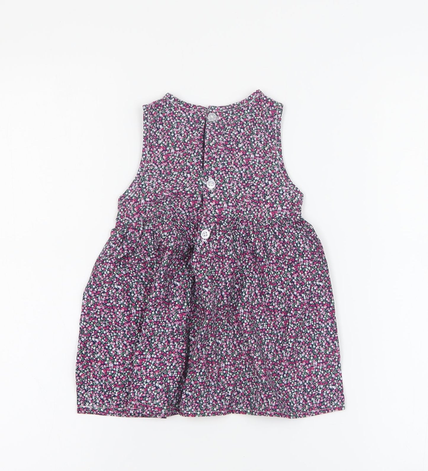 Watch Me Grow Girls Multicoloured Floral 100% Cotton A-Line  Size 2 Years  Round Neck Button