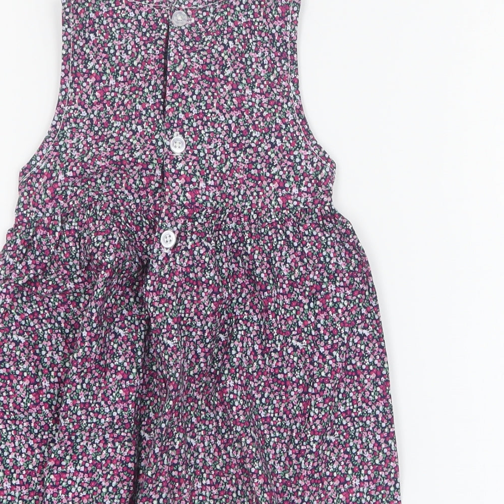 Watch Me Grow Girls Multicoloured Floral 100% Cotton A-Line  Size 2 Years  Round Neck Button