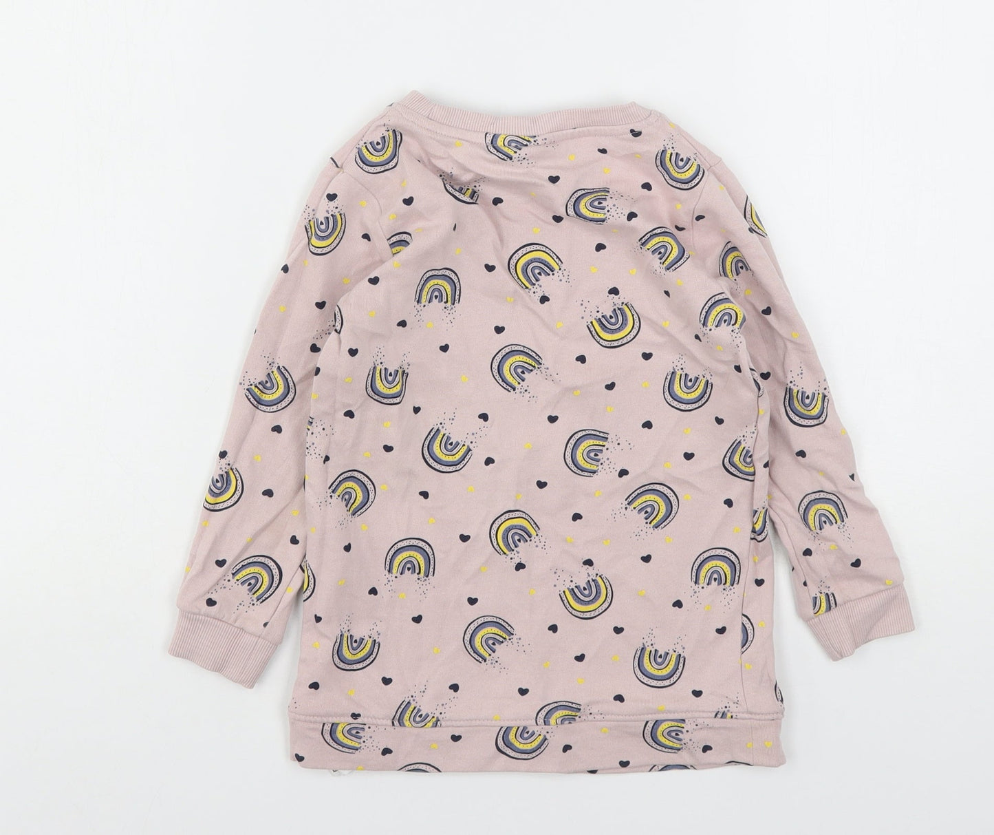 Name It  Girls Pink Geometric Cotton Pullover Sweatshirt Size 5 Years