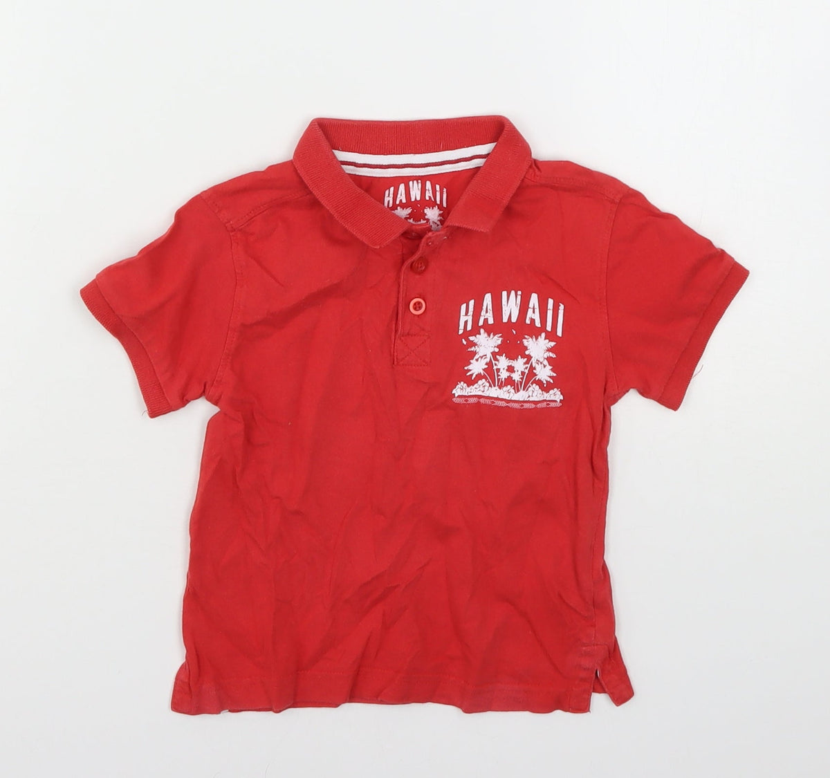 Additional front view of Rebel boys’ red cotton basic polo, size 2-3, years collared - hawii