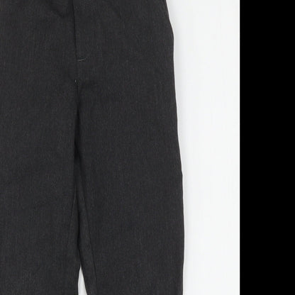 George Boys Grey  Polyester Dress Pants Trousers Size 6-7 Years  Regular Hook & Eye