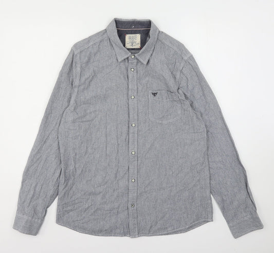 Mens UK Size L Morley Grey  Button-Up Long Sleeve Casual Shirt