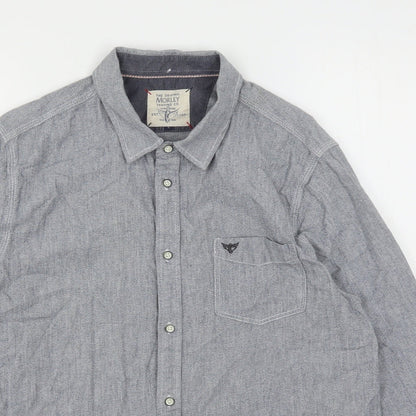 Mens UK Size L Morley Grey  Button-Up Long Sleeve Casual Shirt