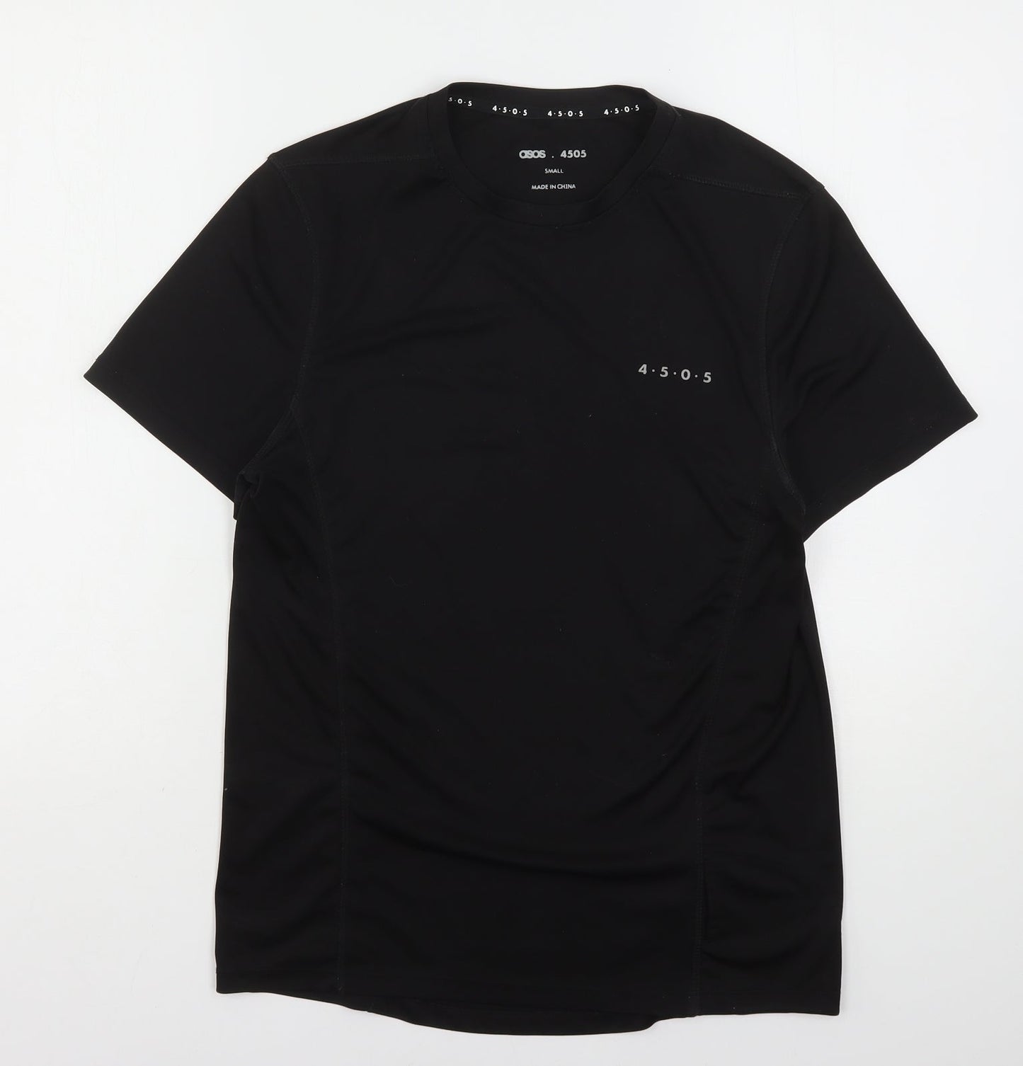ASOS Mens Black  Polyester Basic T-Shirt Size S Round Neck