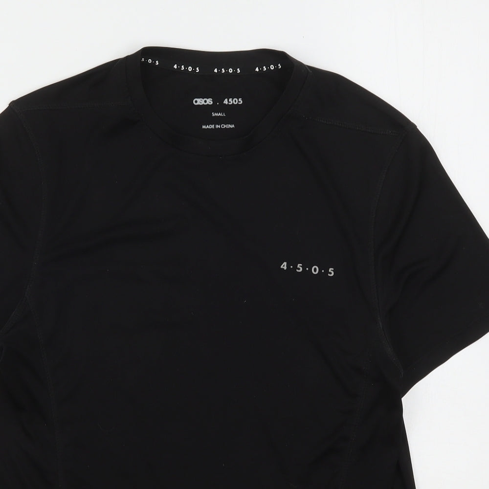 ASOS Mens Black  Polyester Basic T-Shirt Size S Round Neck