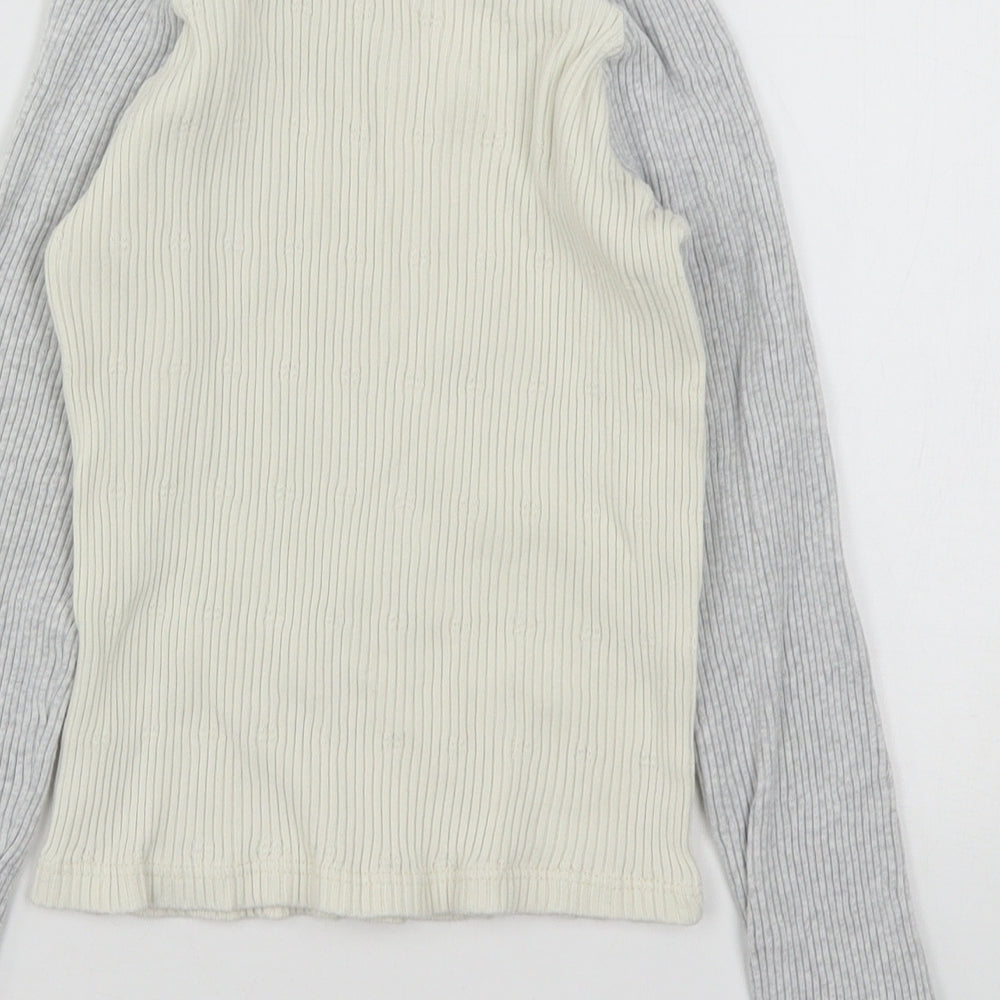 Zara Girls Multicoloured  Cotton Basic T-Shirt Size 10 Years Round Neck