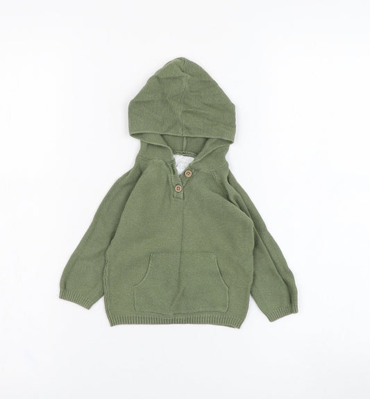 F&F Boys Green  Cotton Pullover Jumper Size 6-9 Months  Pullover