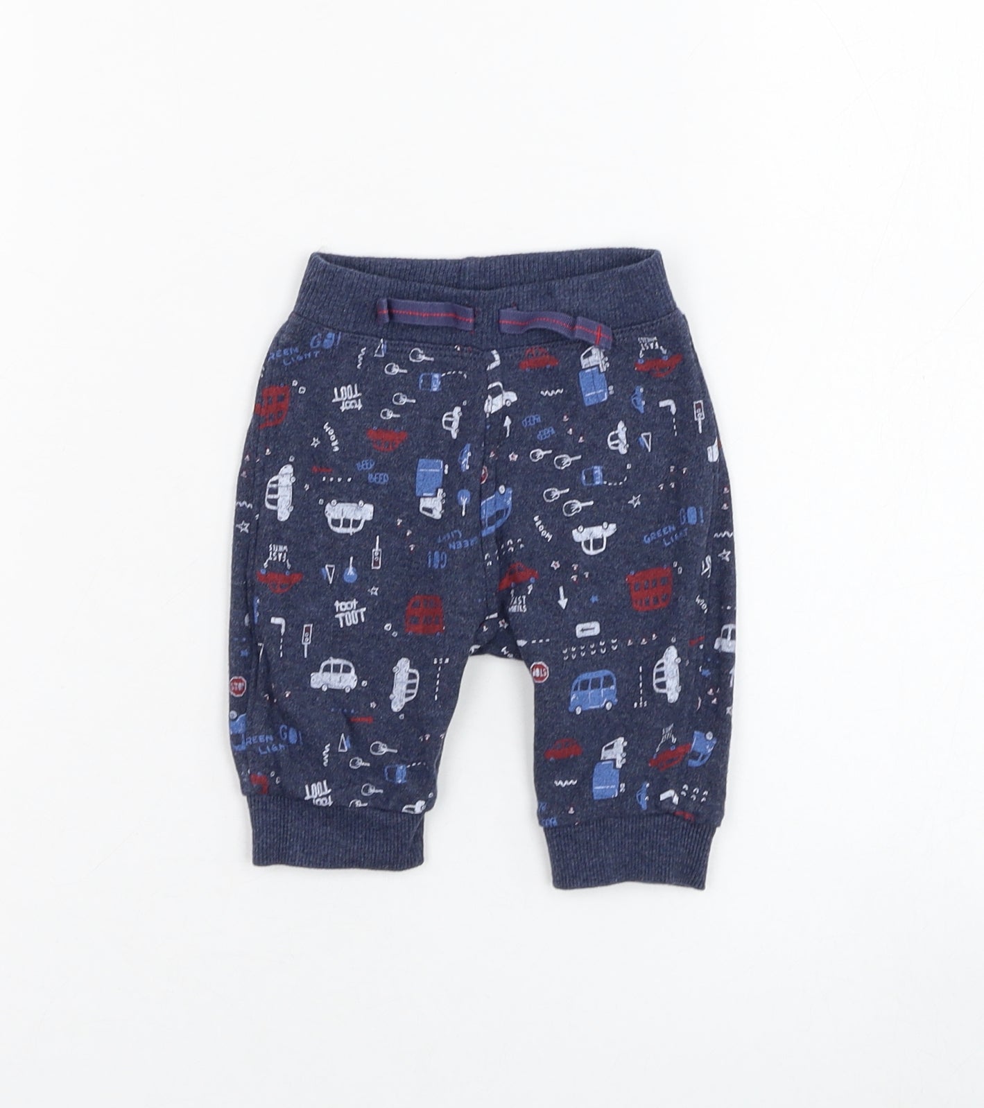George Boys Blue  Cotton Jogger Trousers Size 0-3 Months  Pullover - Vehicle