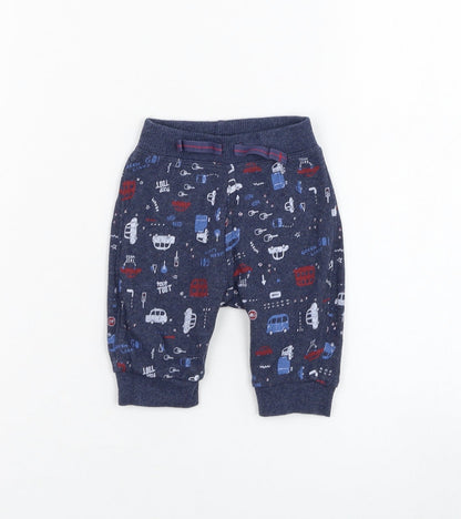 George Boys Blue  Cotton Jogger Trousers Size 0-3 Months  Pullover - Vehicle