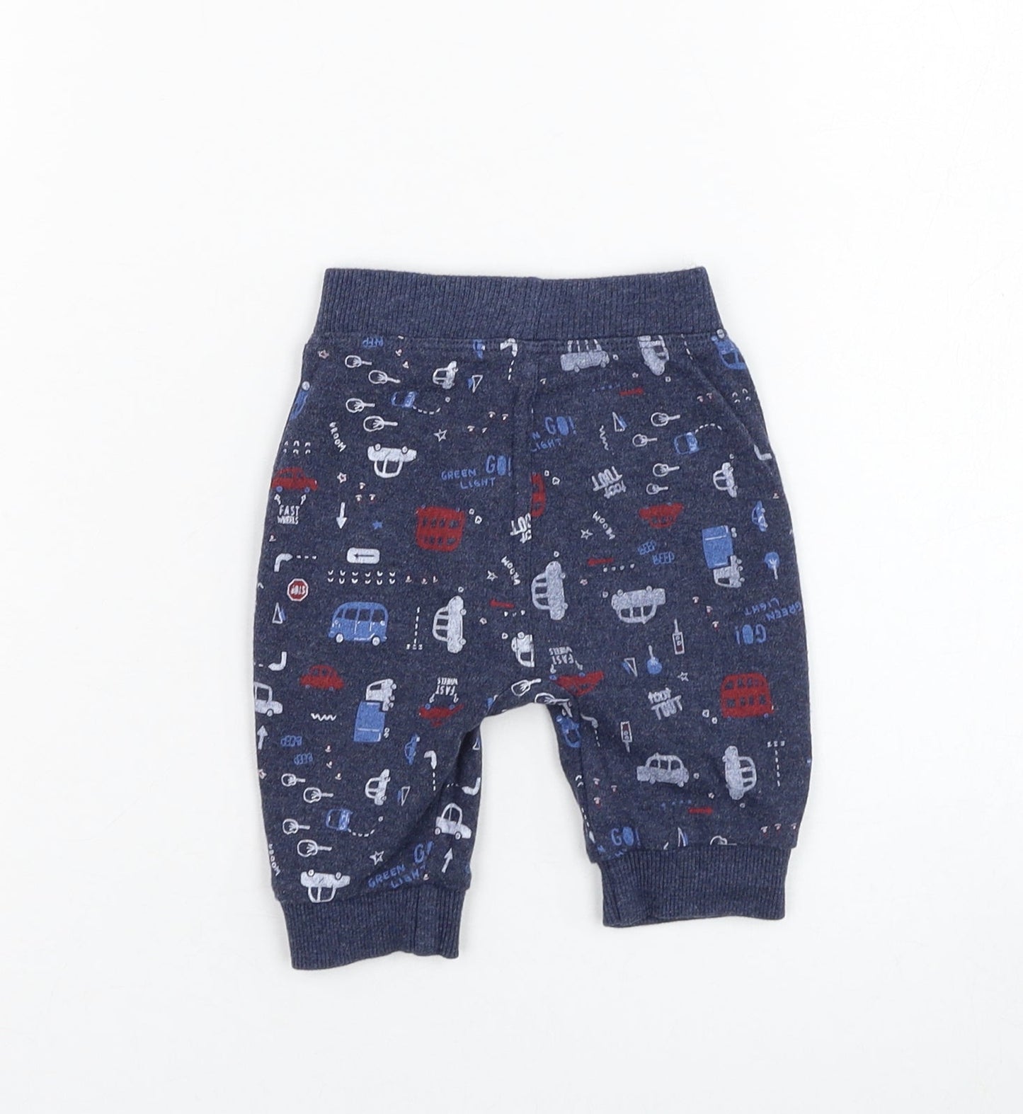 George Boys Blue  Cotton Jogger Trousers Size 0-3 Months  Pullover - Vehicle