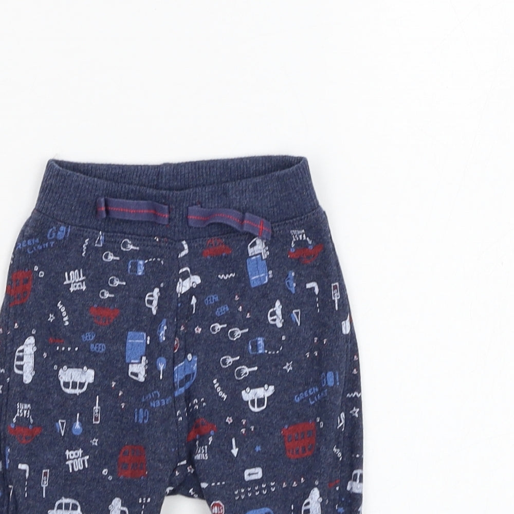 George Boys Blue  Cotton Jogger Trousers Size 0-3 Months  Pullover - Vehicle