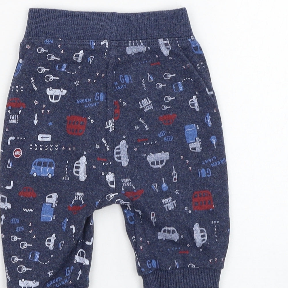 George Boys Blue  Cotton Jogger Trousers Size 0-3 Months  Pullover - Vehicle
