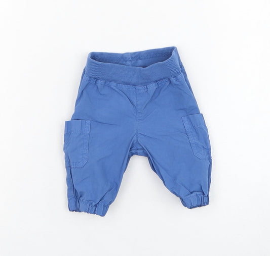 United Colors of Benetton Boys Blue  Cotton Track Pants Trousers Size 0-3 Months  Pullover