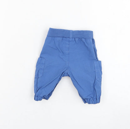 United Colors of Benetton Boys Blue  Cotton Track Pants Trousers Size 0-3 Months  Pullover
