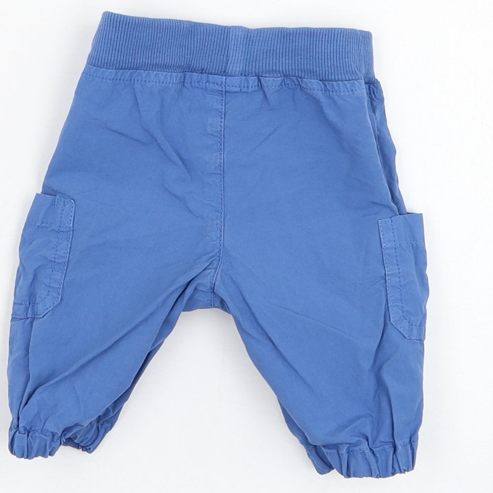 United Colors of Benetton Boys Blue  Cotton Track Pants Trousers Size 0-3 Months  Pullover
