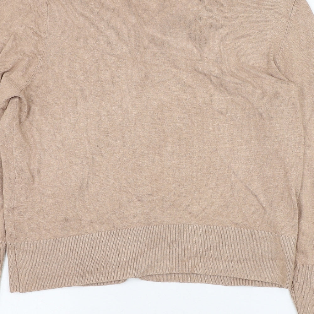 Primark Womens Brown V-Neck  Viscose Cardigan Jumper Size 14