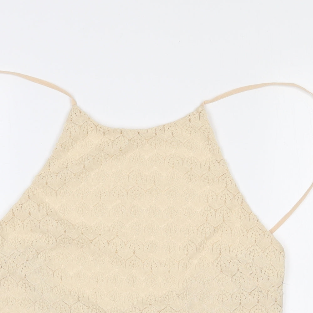 Womens UK Size 12 Miss Selfridge Beige Camisole Tank