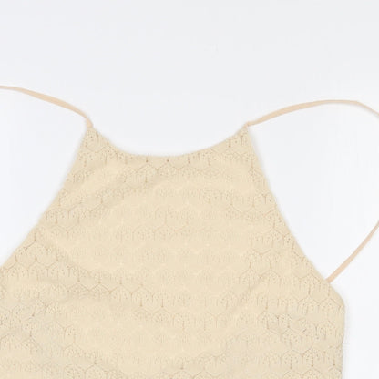 Womens UK Size 12 Miss Selfridge Beige Camisole Tank