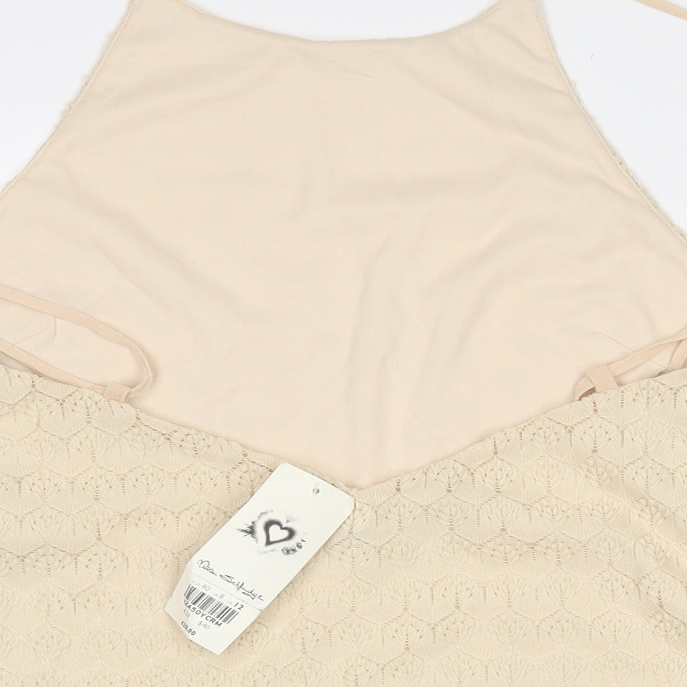 Womens UK Size 12 Miss Selfridge Beige Camisole Tank