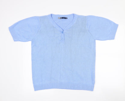 Womens UK Size 18 Isle Blue Pullover Jumper