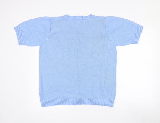 Womens UK Size 18 Isle Blue Pullover Jumper