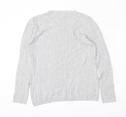 Atmosphere Womens Grey Round Neck  Polyester Pullover Jumper Size 12