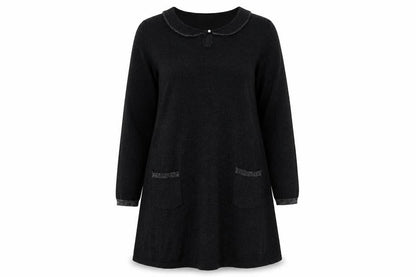Wallis Womens Black  Acrylic Trapeze & Swing  Size L  Round Neck