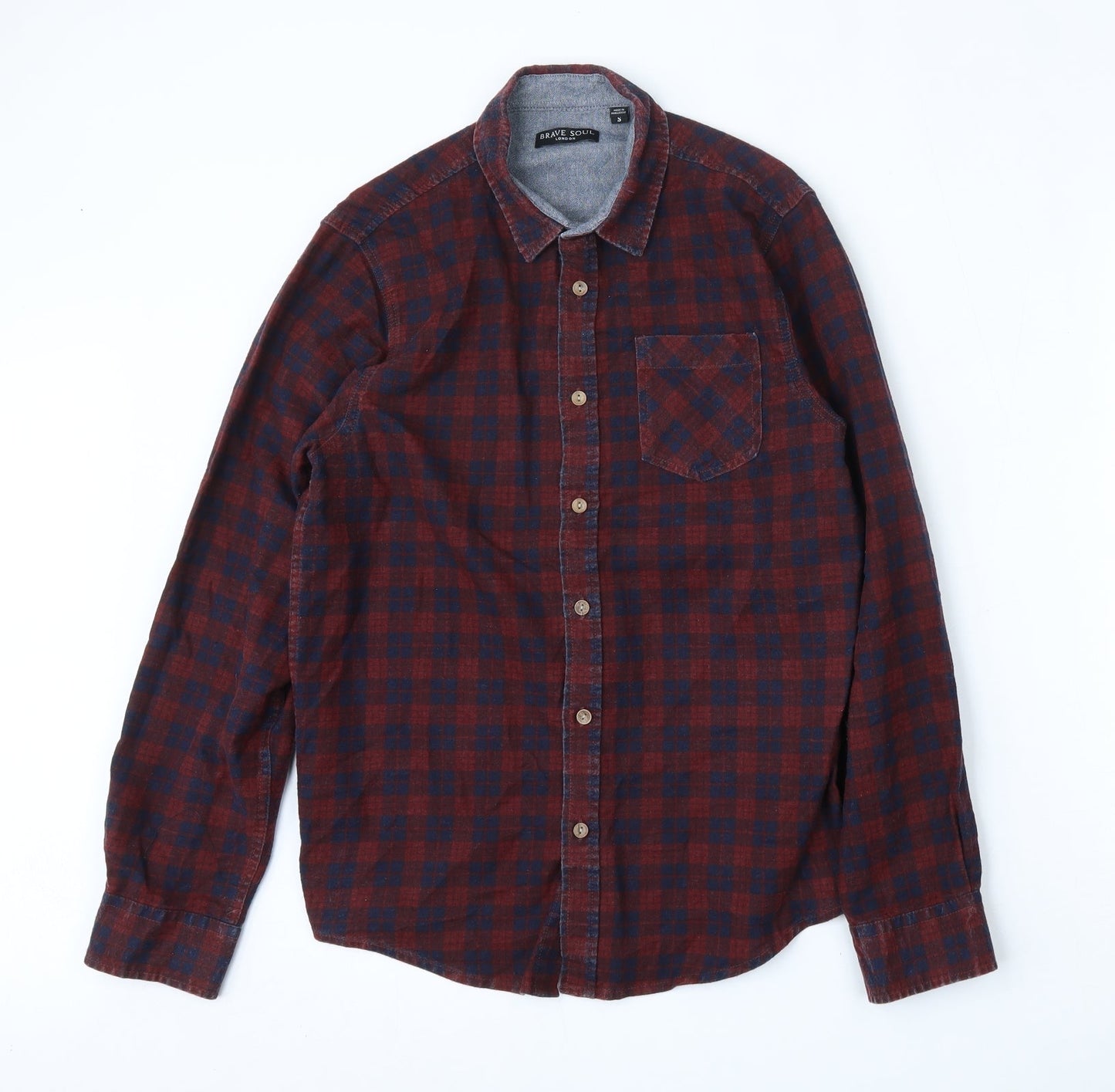 Mens UK Size S Brave Soul Multicoloured  Button-Up Long Sleeve Casual Shirt