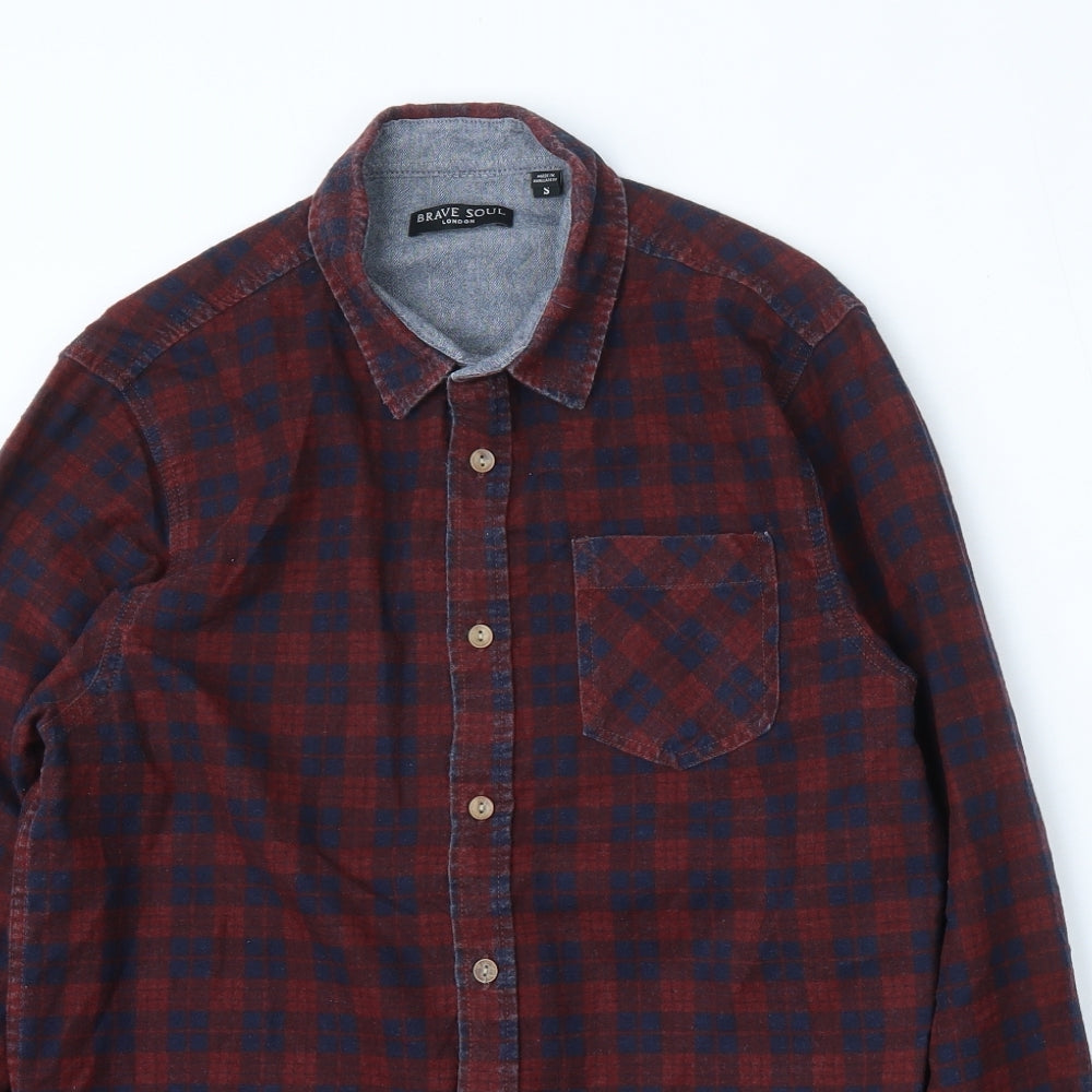 Mens UK Size S Brave Soul Multicoloured  Button-Up Long Sleeve Casual Shirt
