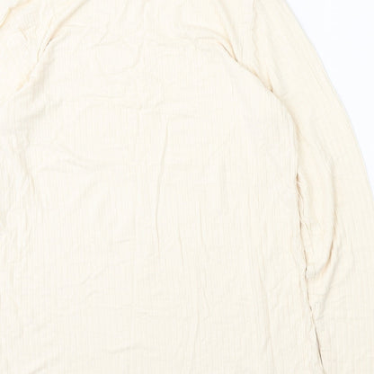 Papaya Womens Yellow  Polyester Basic T-Shirt Size 12 Mock Neck