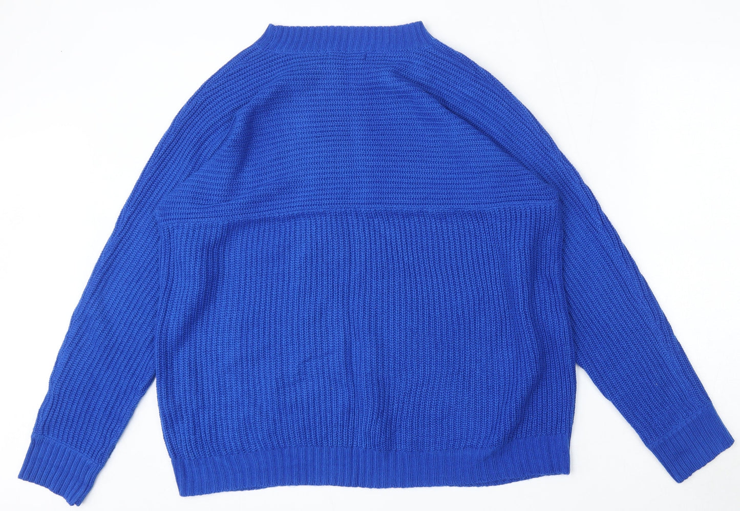 SheIn Womens Blue Round Neck  Acrylic Pullover Jumper Size L