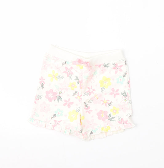 So Cute Girls Multicoloured Floral Cotton Cropped Trousers Size 12-18 Months  Tie
