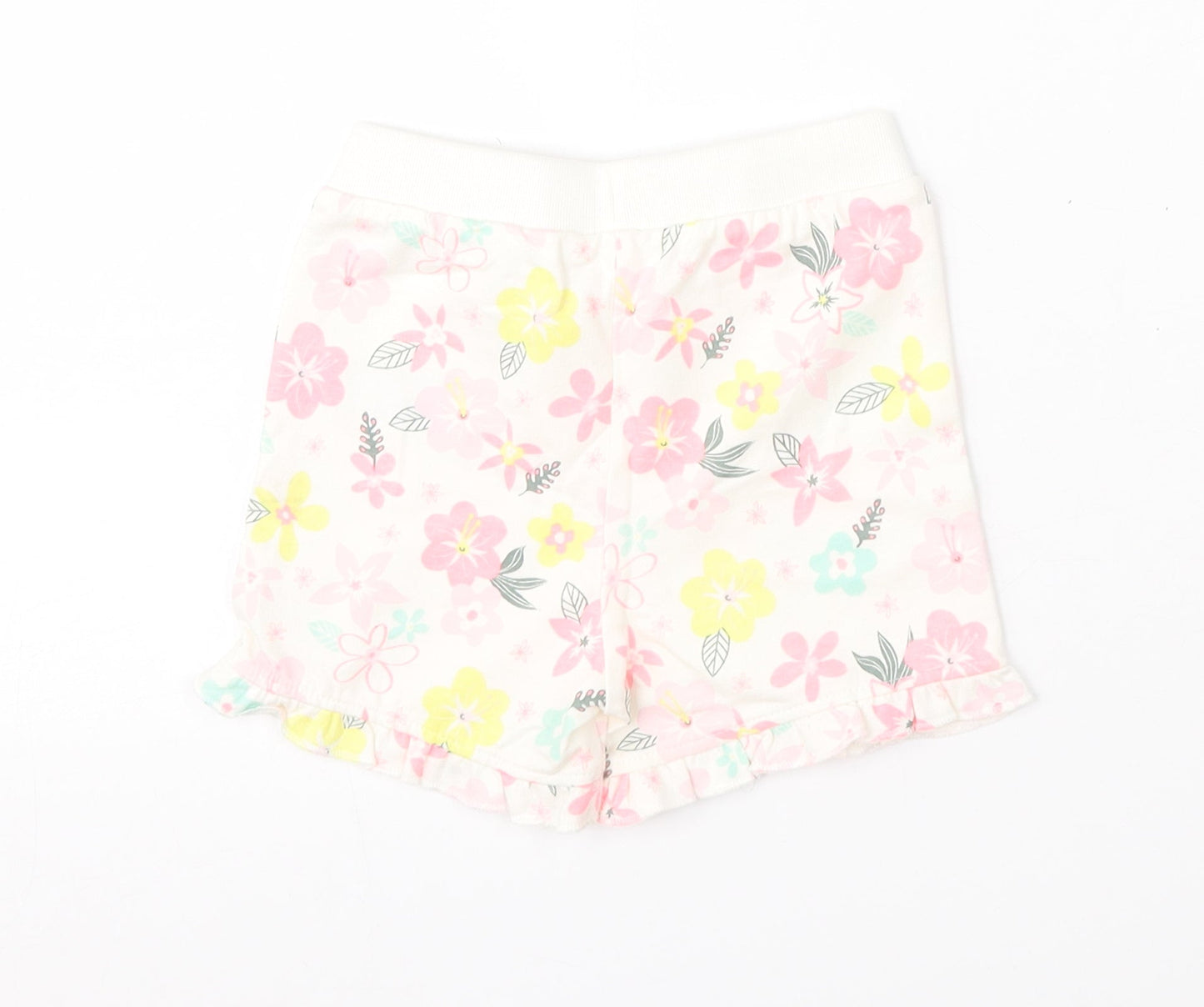 So Cute Girls Multicoloured Floral Cotton Cropped Trousers Size 12-18 Months  Tie