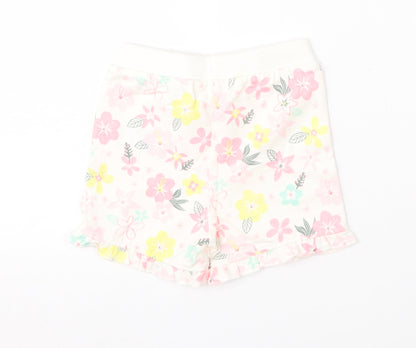 So Cute Girls Multicoloured Floral Cotton Cropped Trousers Size 12-18 Months  Tie