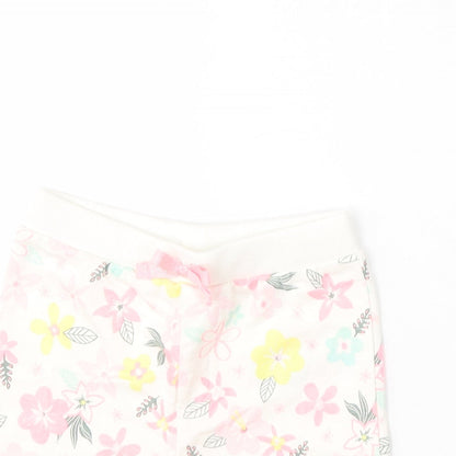 So Cute Girls Multicoloured Floral Cotton Cropped Trousers Size 12-18 Months  Tie