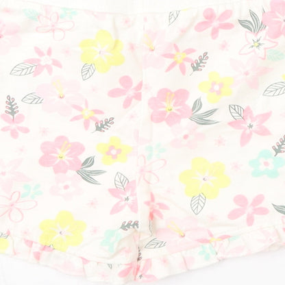 So Cute Girls Multicoloured Floral Cotton Cropped Trousers Size 12-18 Months  Tie