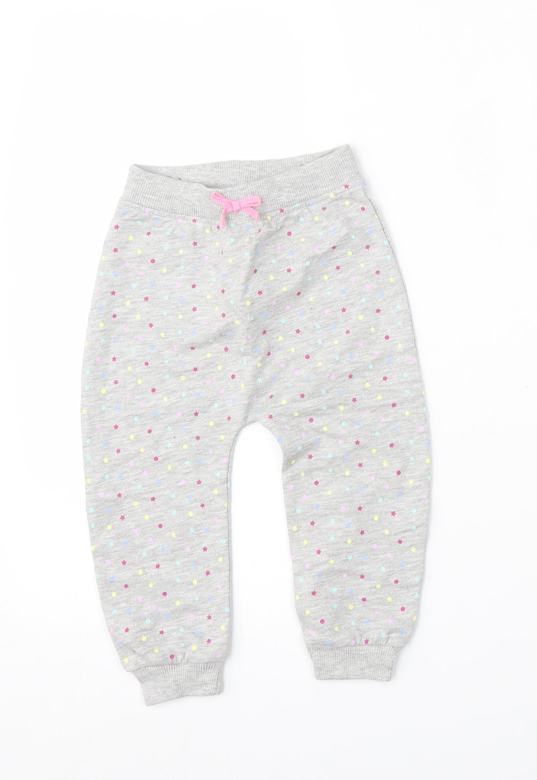 Matalan Boys Grey Geometric Cotton Jogger Trousers Size 12-18 Months