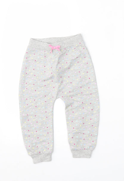 Matalan Boys Grey Geometric Cotton Jogger Trousers Size 12-18 Months