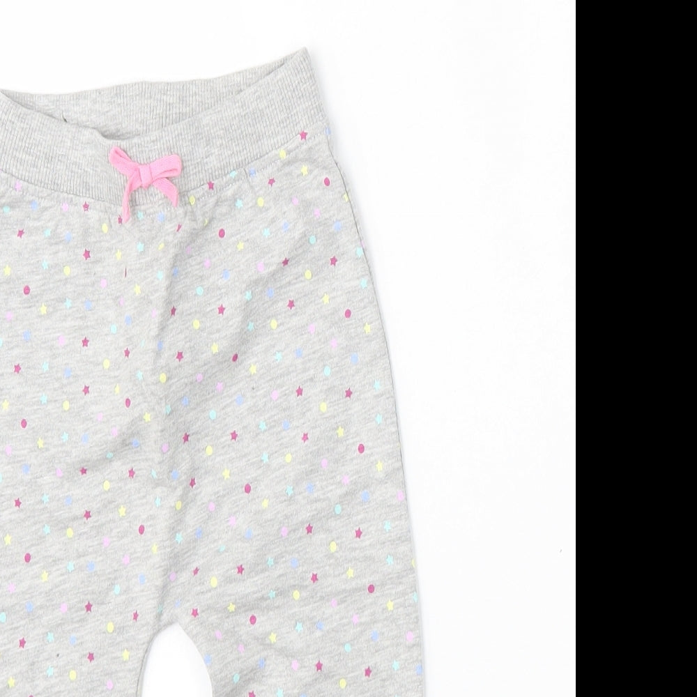 Matalan Boys Grey Geometric Cotton Jogger Trousers Size 12-18 Months