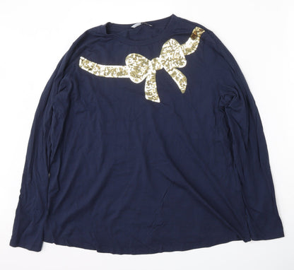 Womens UK Size 18 Very Blue Basic T-Shirt