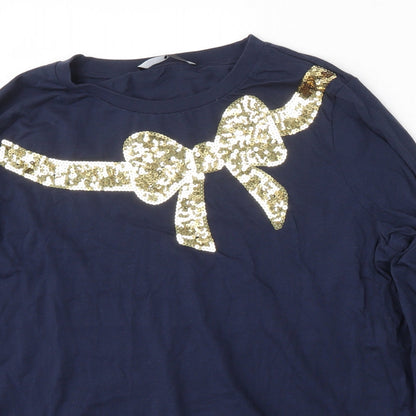 Womens UK Size 18 Very Blue Basic T-Shirt