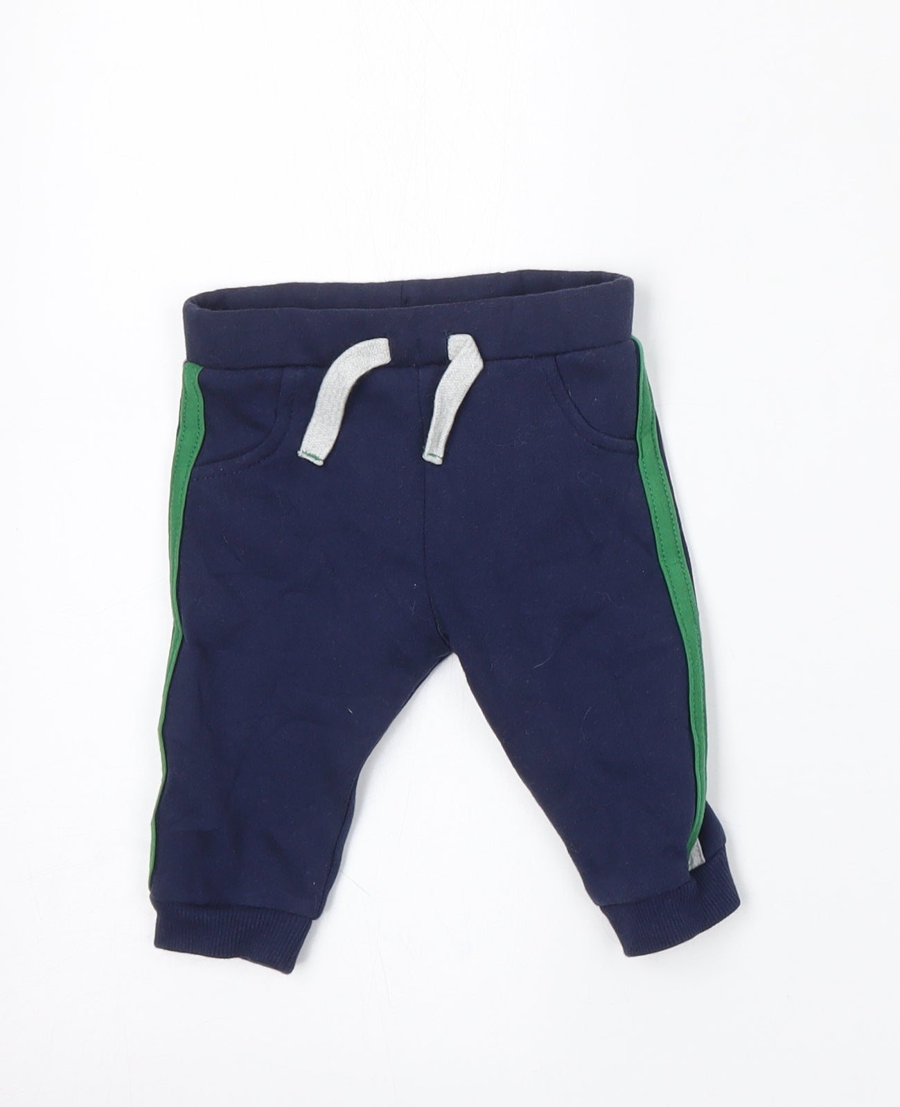 F&F Boys Blue  Cotton Jogger Trousers Size 3-6 Months
