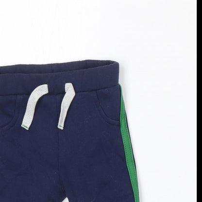 F&F Boys Blue  Cotton Jogger Trousers Size 3-6 Months
