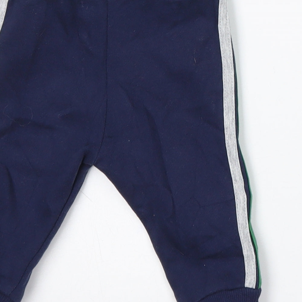 F&F Boys Blue  Cotton Jogger Trousers Size 3-6 Months