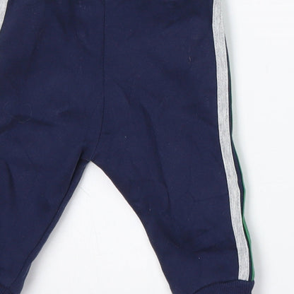 F&F Boys Blue  Cotton Jogger Trousers Size 3-6 Months