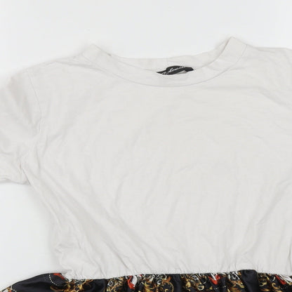 Womens UK Size XS Stylewise Multicoloured Basic T-Shirt