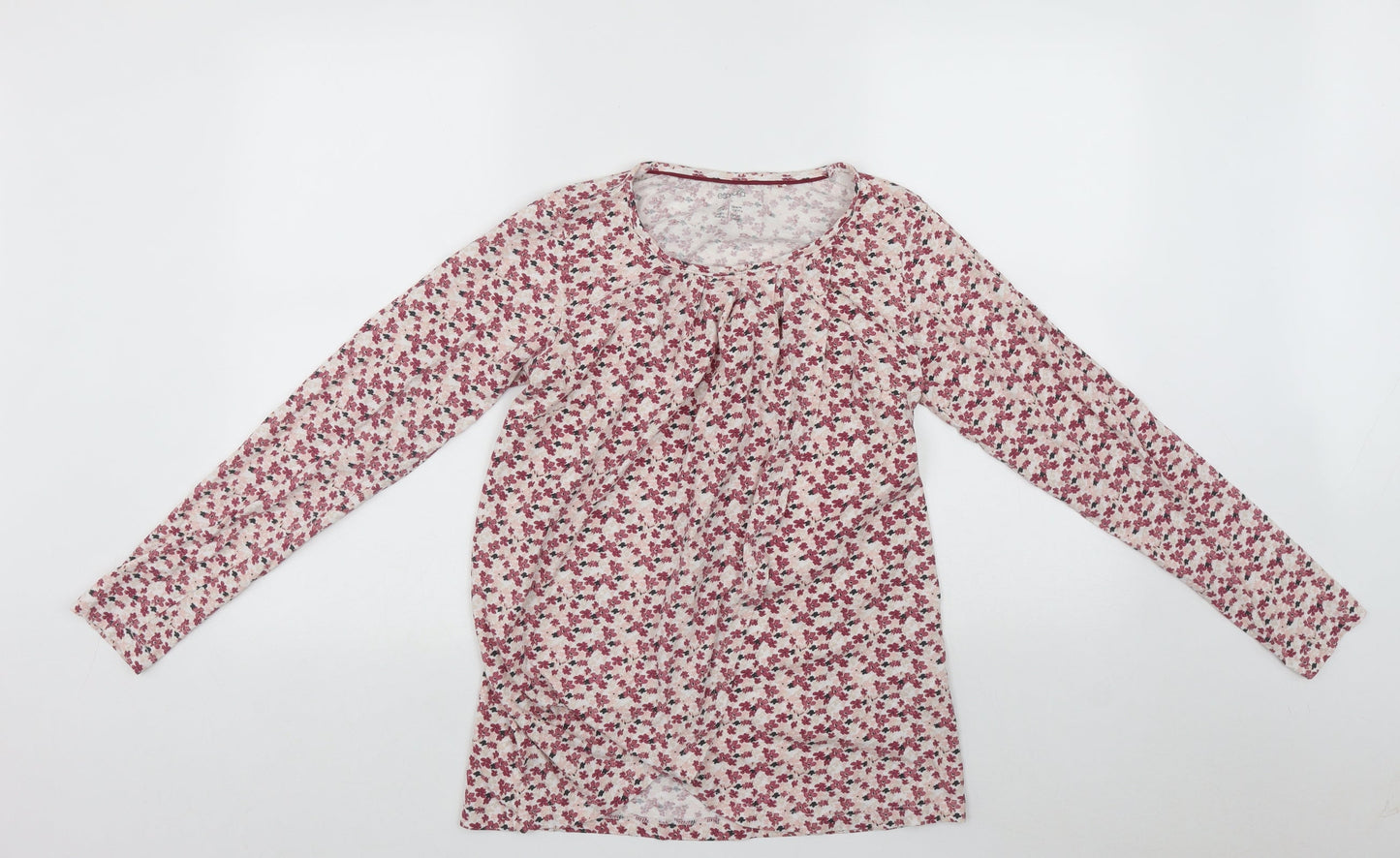 ESMARA Womens Multicoloured Fair Isle Cotton Basic Blouse Size S Scoop Neck