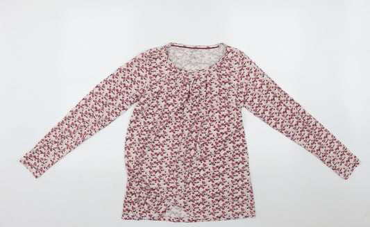 ESMARA Womens Multicoloured Fair Isle Cotton Basic Blouse Size S Scoop Neck